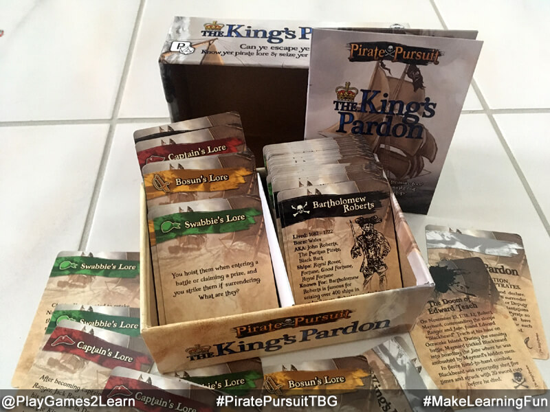 PlayGames2Learn.com - #PiratePursuitTBG - The King's Pardon unboxing